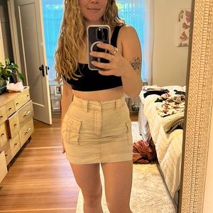 Urban Outfitters Light Beige Cargo Skirt high waisted 100% cotton